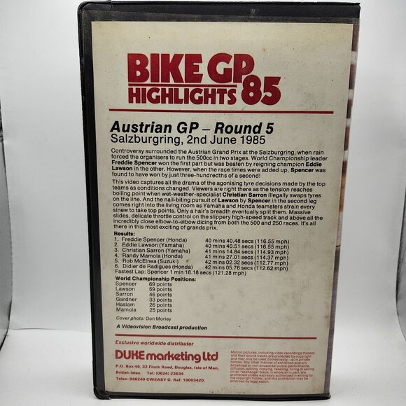 Bike GP Highlights 85 VHS Austrian GP Round 5 Salzburgring 250CC 500CC - Picture 2 of 5